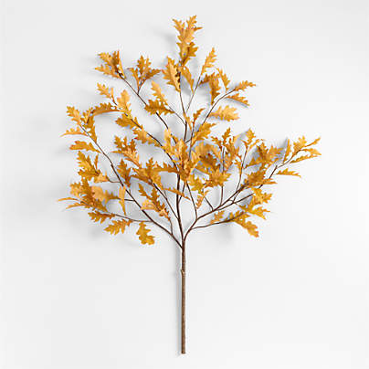 Faux Yellow Oak Leaf Branch 68"