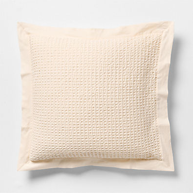 View Organic Cotton Waffle Undyed Euro Bed Pillow Sham details