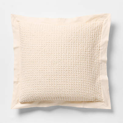 Organic Cotton Waffle Undyed Euro Bed Pillow Sham
