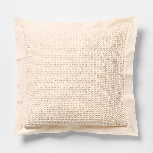 Organic Cotton Waffle Undyed Euro Bed Pillow Sham