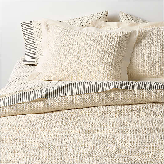 Organic Cotton Waffle Undyed Euro Bed Pillow Sham
