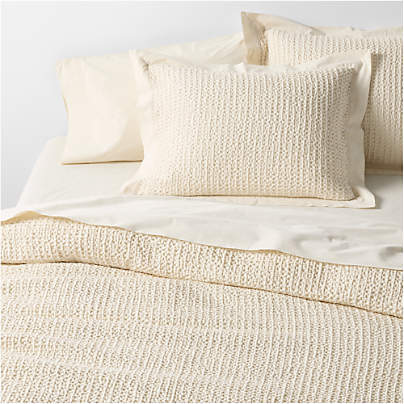 Organic Cotton Waffle Undyed King Duvet Cover