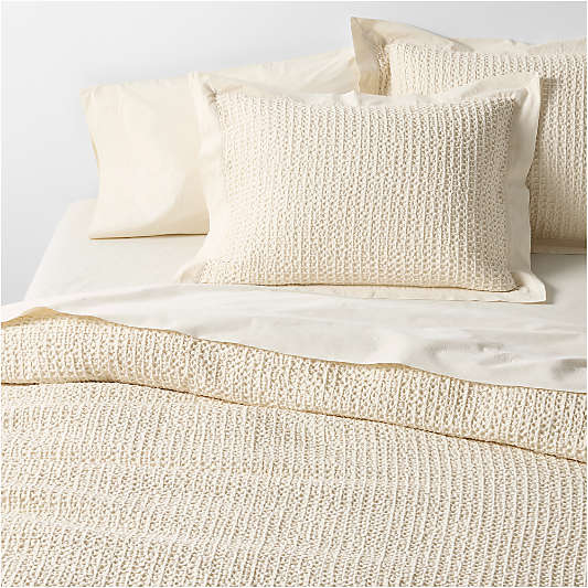 Organic Cotton Waffle Undyed Full/Queen Duvet Cover