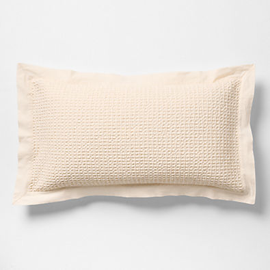 View Organic Cotton Waffle Undyed King Bed Pillow Sham details