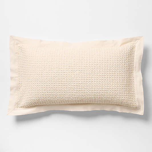 Organic Cotton Waffle Undyed King Bed Pillow Sham