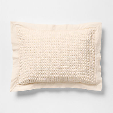 View Organic Cotton Waffle Undyed Standard Bed Pillow Sham details