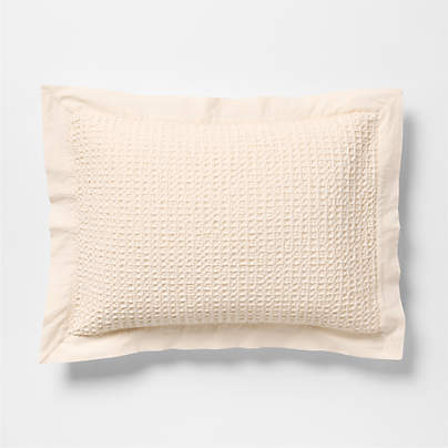Organic Cotton Waffle Undyed Standard Bed Pillow Sham