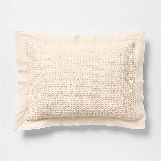 Organic Cotton Waffle Undyed Bed Pillow Sham
