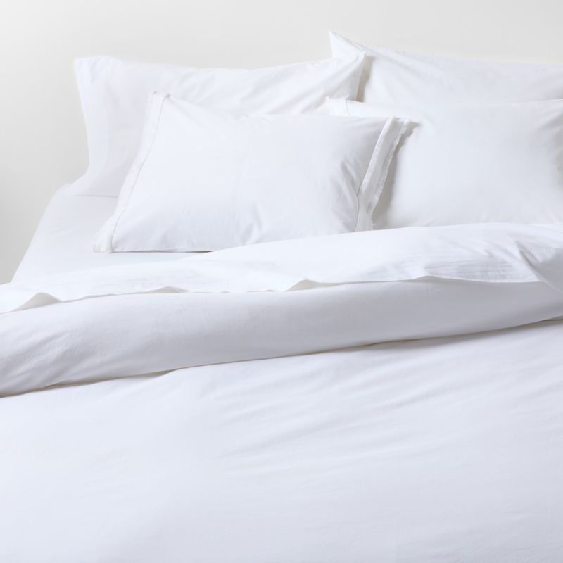 Viewing product image Favorite Washed Organic Cotton White Eyelash King Duvet Cover - image 1 of 8