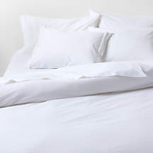 Favorite Washed Organic Cotton White Eyelash Full/Queen Duvet Cover + Reviews | Crate & Barrel