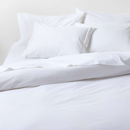 Favorite Washed Organic Cotton White Eyelash Duvet Cover