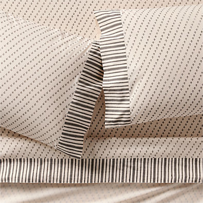 View Favorite Washed Organic Cotton Block Print Queen Bed Sheet Set details