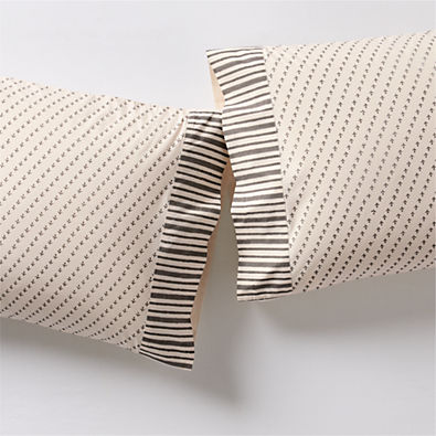 View Favorite Washed Organic Cotton Block Print Standard Pillowcases, Set of 2 details