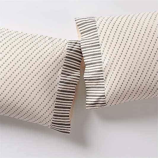 Favorite Washed Organic Cotton Block Print Pillowcases, Set of 2