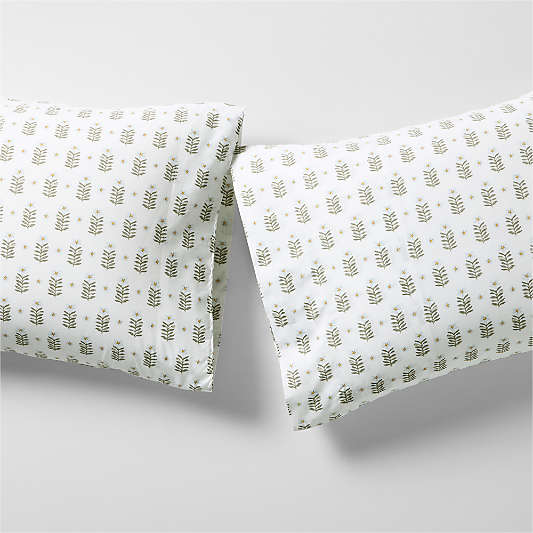 Favorite Washed Organic Cotton Floral Stem Pillowcases, Set of 2