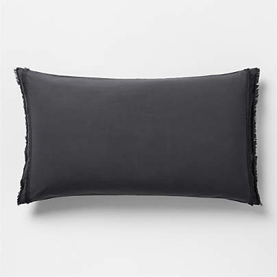 Favorite Washed Organic Cotton Midnight Navy Blue Eyelash King Bed Pillow Sham