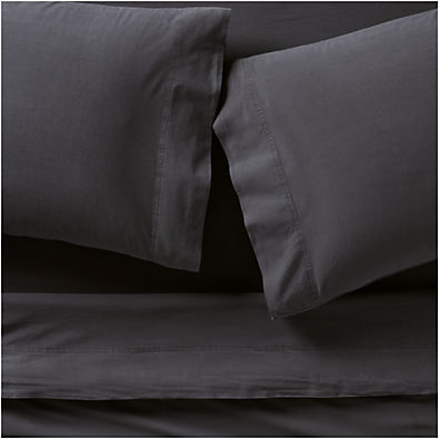 View Favorite Washed Organic Cotton Midnight Navy Blue Queen Bed Sheet Set details