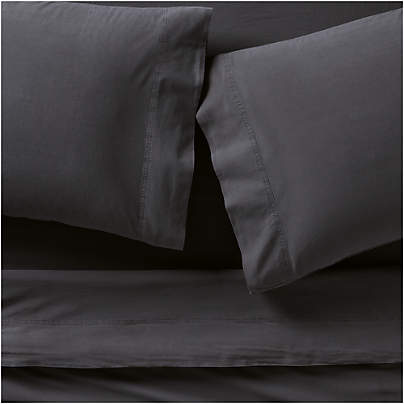 Favorite Washed Organic Cotton Midnight Navy Blue King Bed Sheet Set