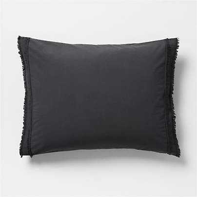 Favorite Washed Organic Cotton Midnight Navy Eyelash Standard Bed Pillow Sham