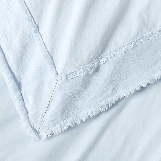 Favorite Washed Organic Cotton Pale Blue Eyelash Duvet Cover