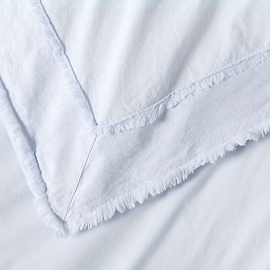 Favorite Washed Organic Cotton Pale Blue Eyelash Duvet Cover