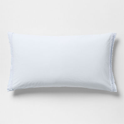 View Favorite Washed Organic Cotton Pale Blue Eyelash King Bed Pillow Sham details