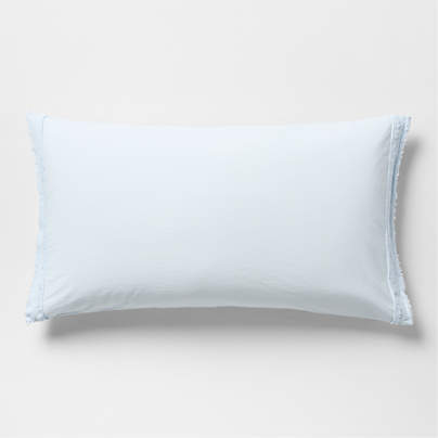 Favorite Washed Organic Cotton Pale Blue King Bed Pillow Sham