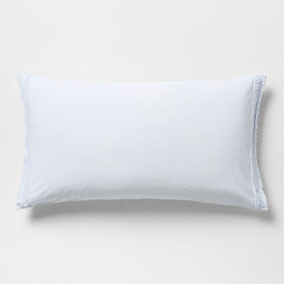 Favorite Washed Organic Cotton Pale Blue Eyelash King Bed Pillow Sham