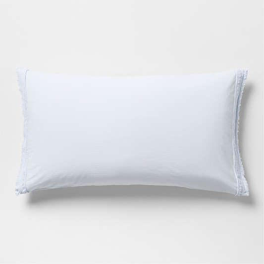 Favorite Washed Organic Cotton Pale Blue Eyelash King Bed Pillow Sham