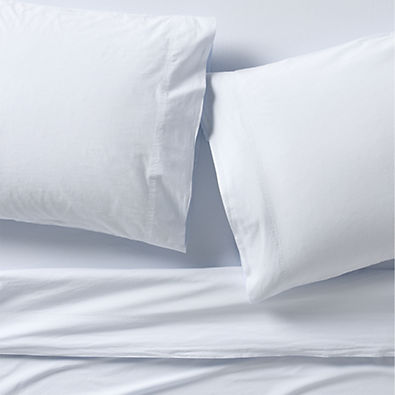 View Favorite Washed Organic Cotton Pale Blue Queen Bed Sheet Set details