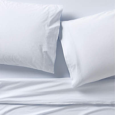 Favorite Washed Organic Cotton Pale Blue King Bed Sheet Set