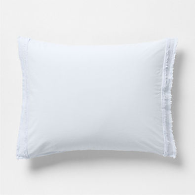 View Favorite Washed Organic Cotton Pale Blue Eyelash Standard Bed Pillow Sham details