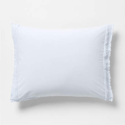 Favorite Washed Organic Cotton Pale Blue Eyelash Standard Bed Pillow Sham