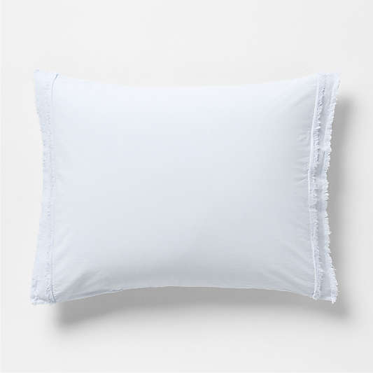 Favorite Washed Organic Cotton Pale Blue Eyelash King Bed Pillow Sham