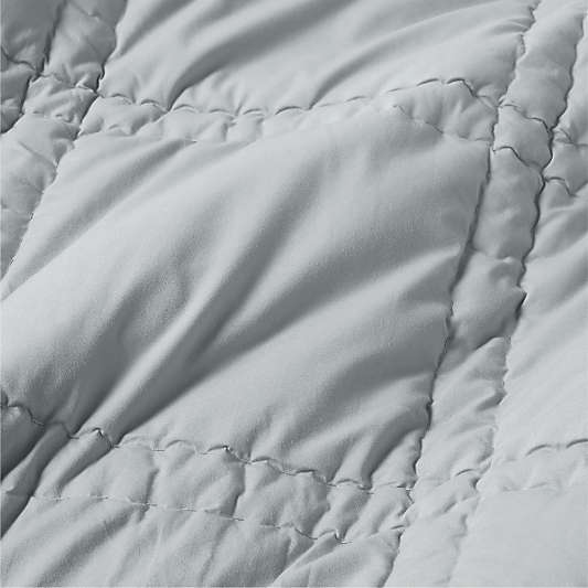 Favorite Washed Organic Cotton Percale Mist Blue King Comforter