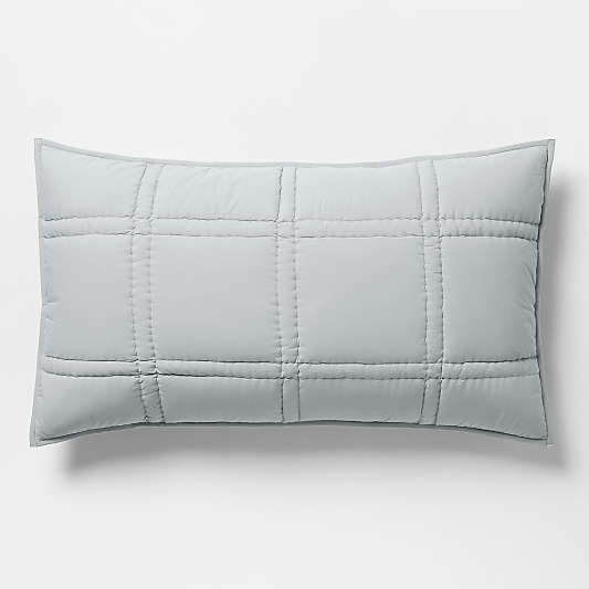 Favorite Washed Organic Cotton Percale Mist Blue King Comforter Bed Pillow Sham