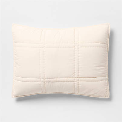 Favorite Washed Organic Cotton Percale Undyed Standard Comforter Bed Pillow Sham