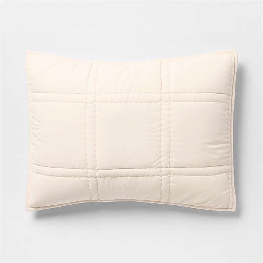 Favorite Washed Organic Cotton Percale Undyed Standard Comforter Bed Pillow Sham