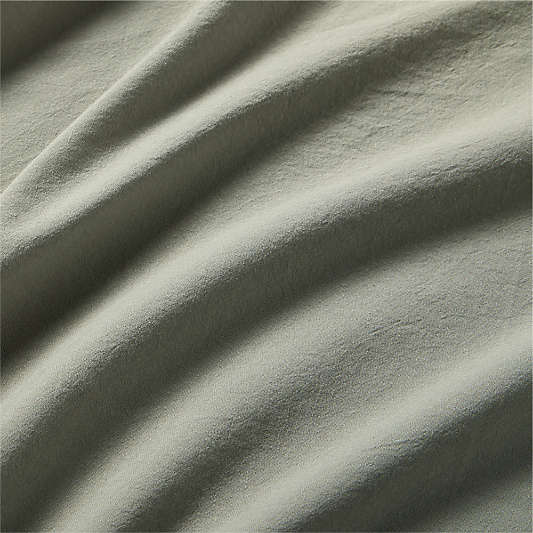 Favorite Washed Organic Cotton Shadow Sage Green Full Bed Sheet Set