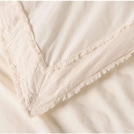Favorite Washed Organic Cotton Undyed Eyelash Full/Queen Duvet Cover