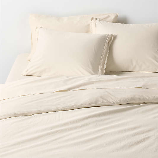 Favorite Washed Organic Cotton Undyed Eyelash Duvet Cover