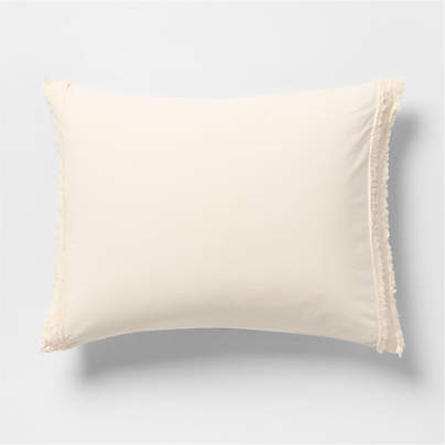 Favorite Washed Organic Cotton Undyed Eyelash Standard Bed PIllow Sham
