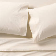 Favorite Washed Organic Cotton Undyed King Bed Sheet Set + Reviews | Crate & Barrel