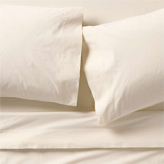 Favorite Washed Organic Cotton Undyed Queen Bed Sheet Set