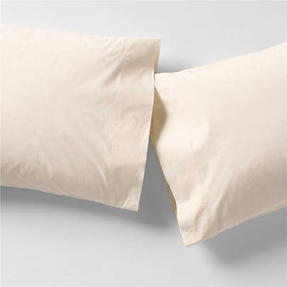 Favorite Washed Organic Cotton Undyed King Pillowcases, Set of 2