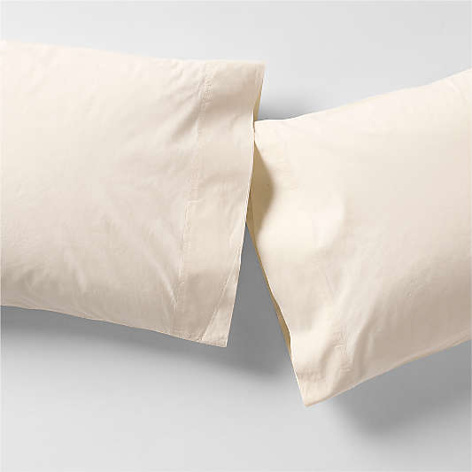Favorite Washed Organic Cotton Undyed Pillowcases, Set of 2