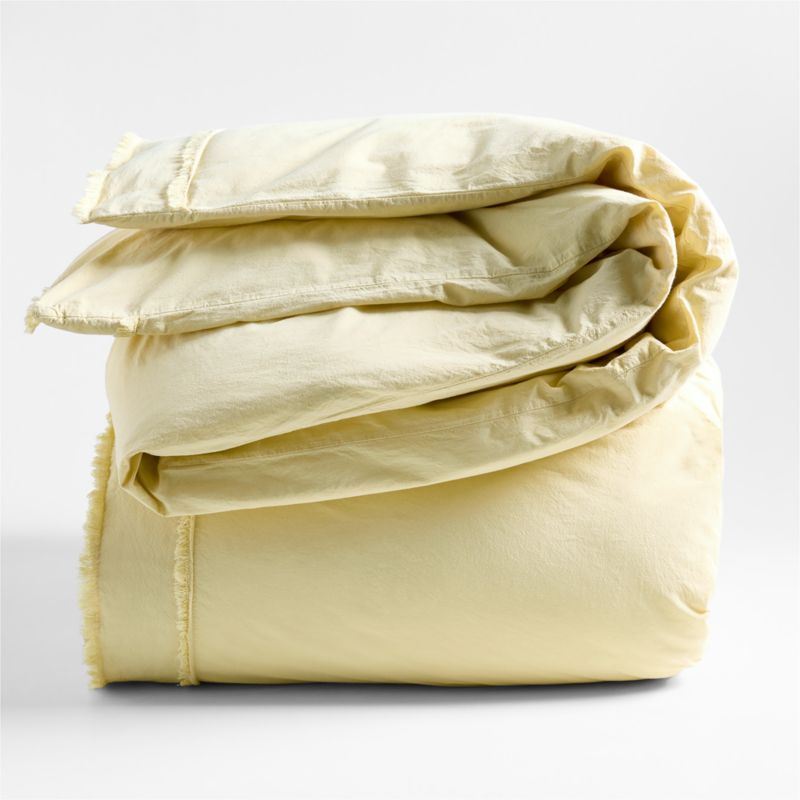 Favorite Washed Organic Cotton Lemon Yellow Sorbet Full/Queen Duvet Cover - image 1 of 6