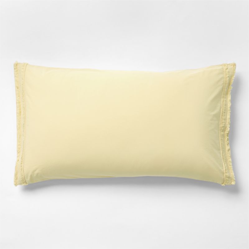 Viewing product image Favorite Washed Organic Cotton Lemon Yellow Sorbet King Bed Pillow Sham - image 1 of 6