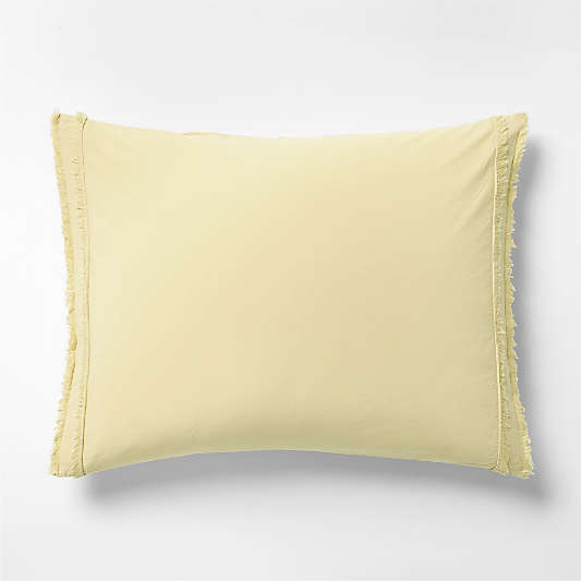 Favorite Washed Organic Cotton Lemon Yellow Sorbet Standard Bed Pillow Sham