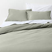 Organic Cotton Waffle Sage Shadow Green King Duvet Cover